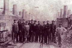 Workers at New Straitsville Brick Plant