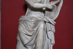A Roman sculpture of Terpsichore, the Muse of #Dance, playing a lyre, 1st century CE. (Vatican Museums, Rome).