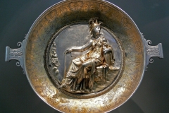 Ancient Roman silver tableware found outside imperial frontiers - Silver bowl with Athena (Minerva), from the Hildesheim treasure , 1st century BC. Antikensammlung, Berlin