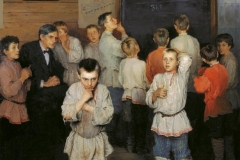 In 1895, Nikolay Bogdanov-Belsky painted the famous Mental Arithmetic. In the Public School of S. Rachinsky.