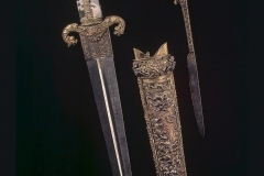 Italian dagger with agate hilt, silver hilt and sheath, 16th century