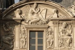 Reliefs in the Cour Carrée, Louvre Palace on the right of the Pavilon de l'Horloge.