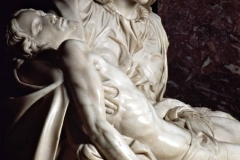 The Pieta by Michelangelo, located in St. Peter's Basilica in Rome.